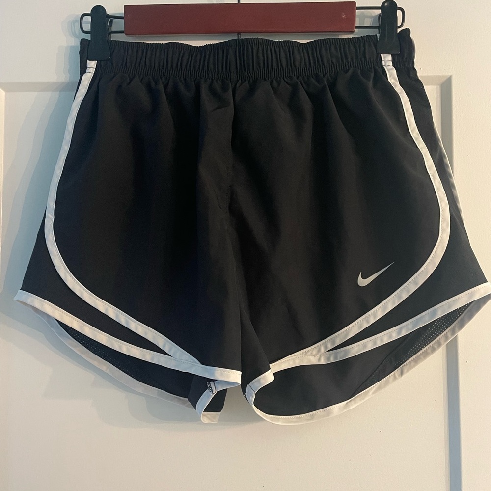 Nike Black and White Athletic Shorts Moisture-Wicking Design